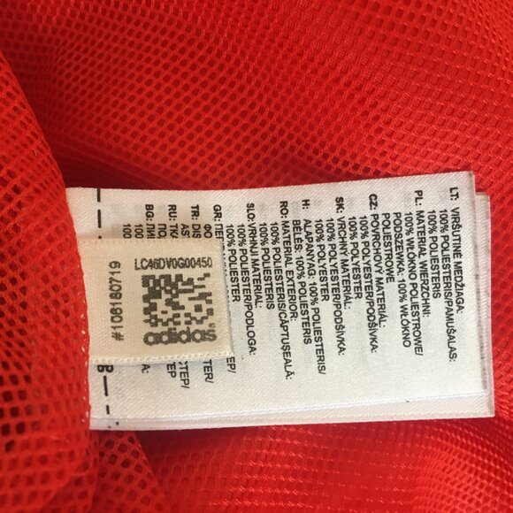 Adidas Jacket Mens Large Navy Orange Windbreaker Full Zip Logo Windbreaker - Picture 13 of 15
